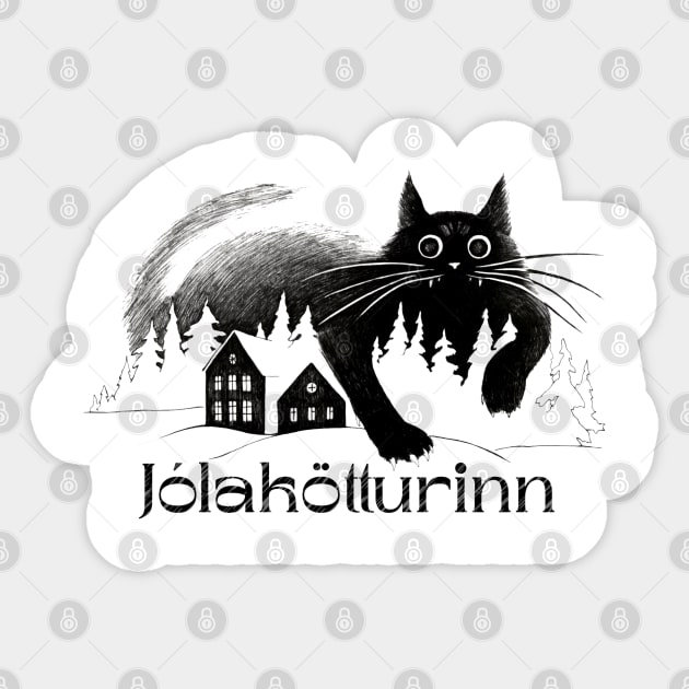 Jólakötturinn - The Yule Cat Sticker by INLE Designs